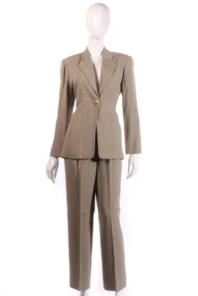 St Miranda Trouser Suit Brown Herringbone UK Size 12