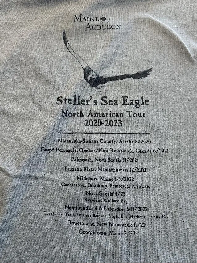 Steller's Sea Eagle Maine Audubon Logo Long Sleeve T-Shirt