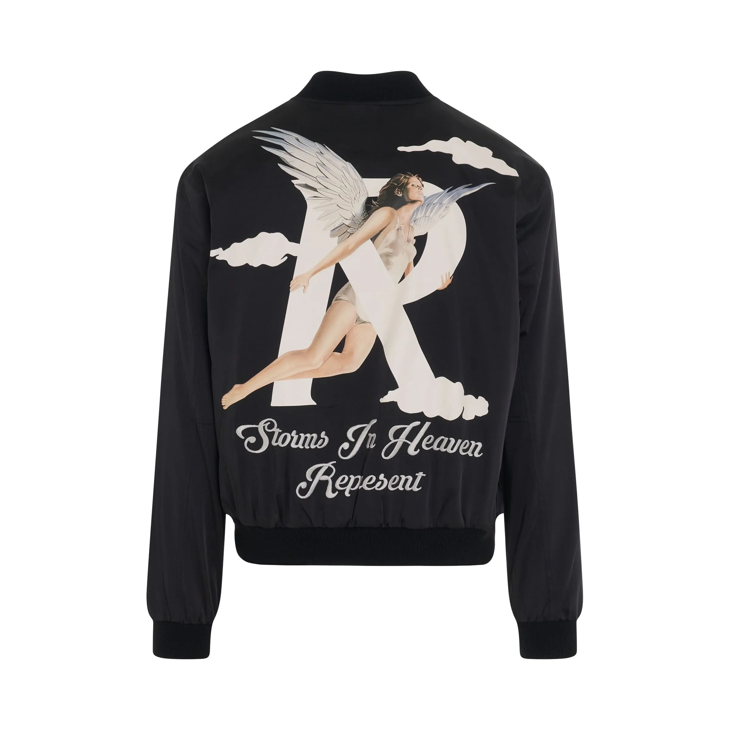 Storms in Heaven Souvenir Bomber Jacket in Jet Black