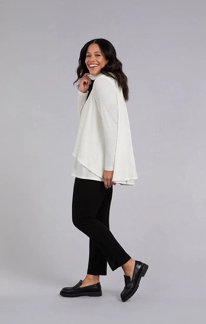 Sympli, K7230W-3 Split Back Waffle Sweater