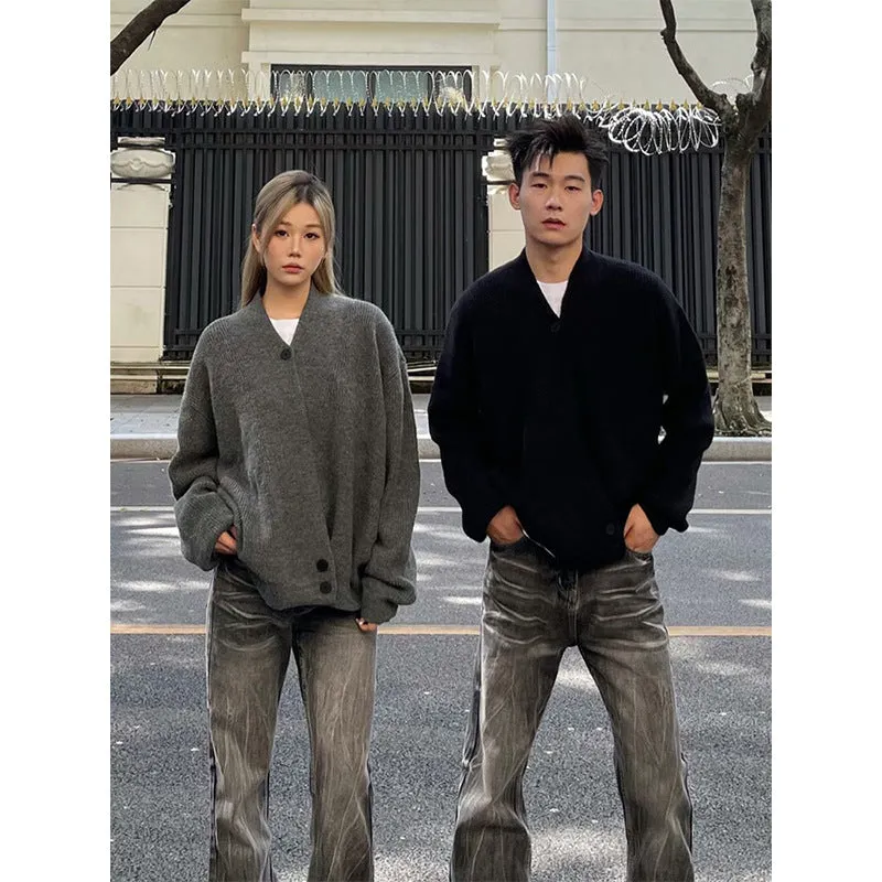 Wenkouban boy outfits fall street style Cardigan Sweater Men's and Women's Spring and Autumn Coat Sweater