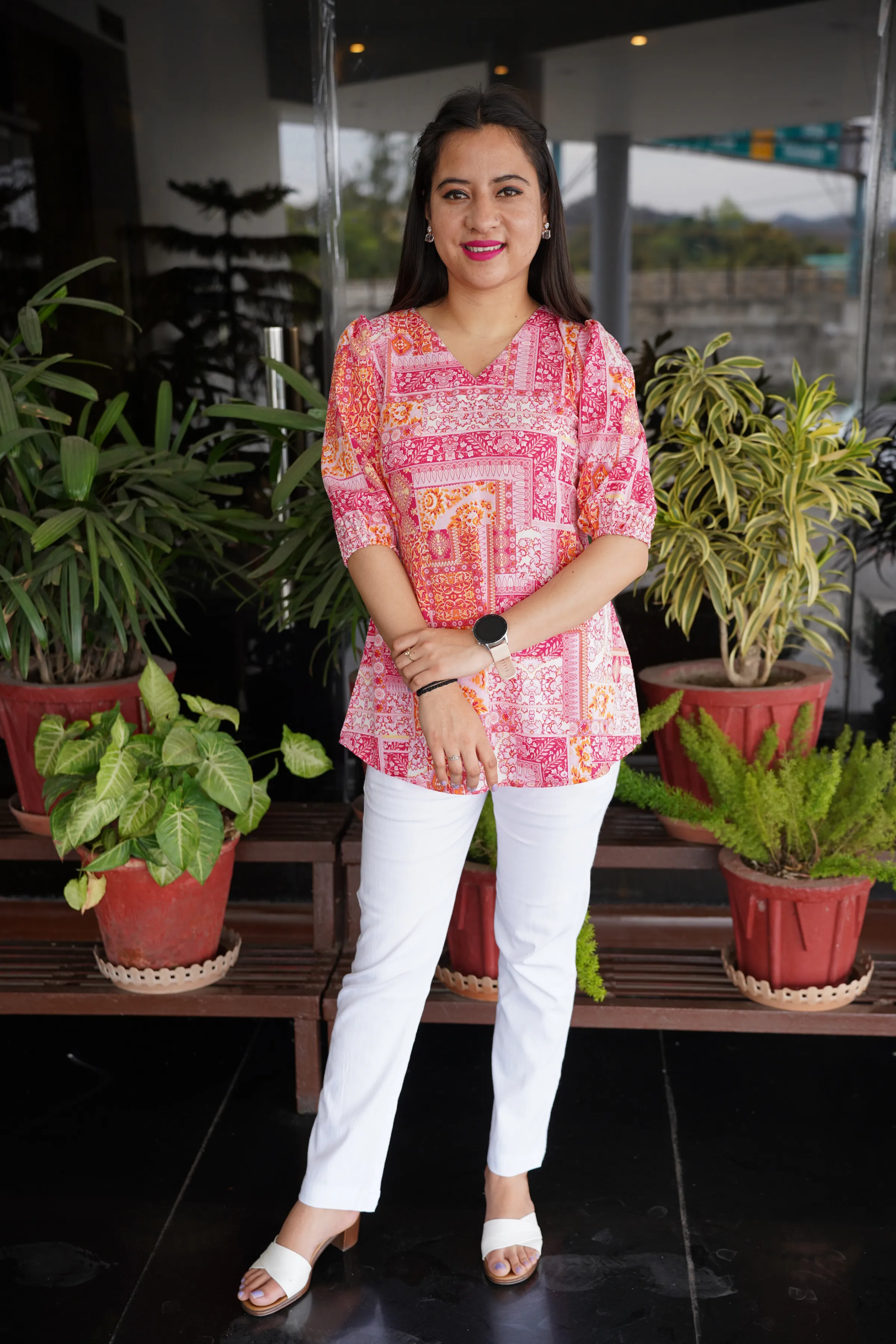 Whimsical Pink Printed Top