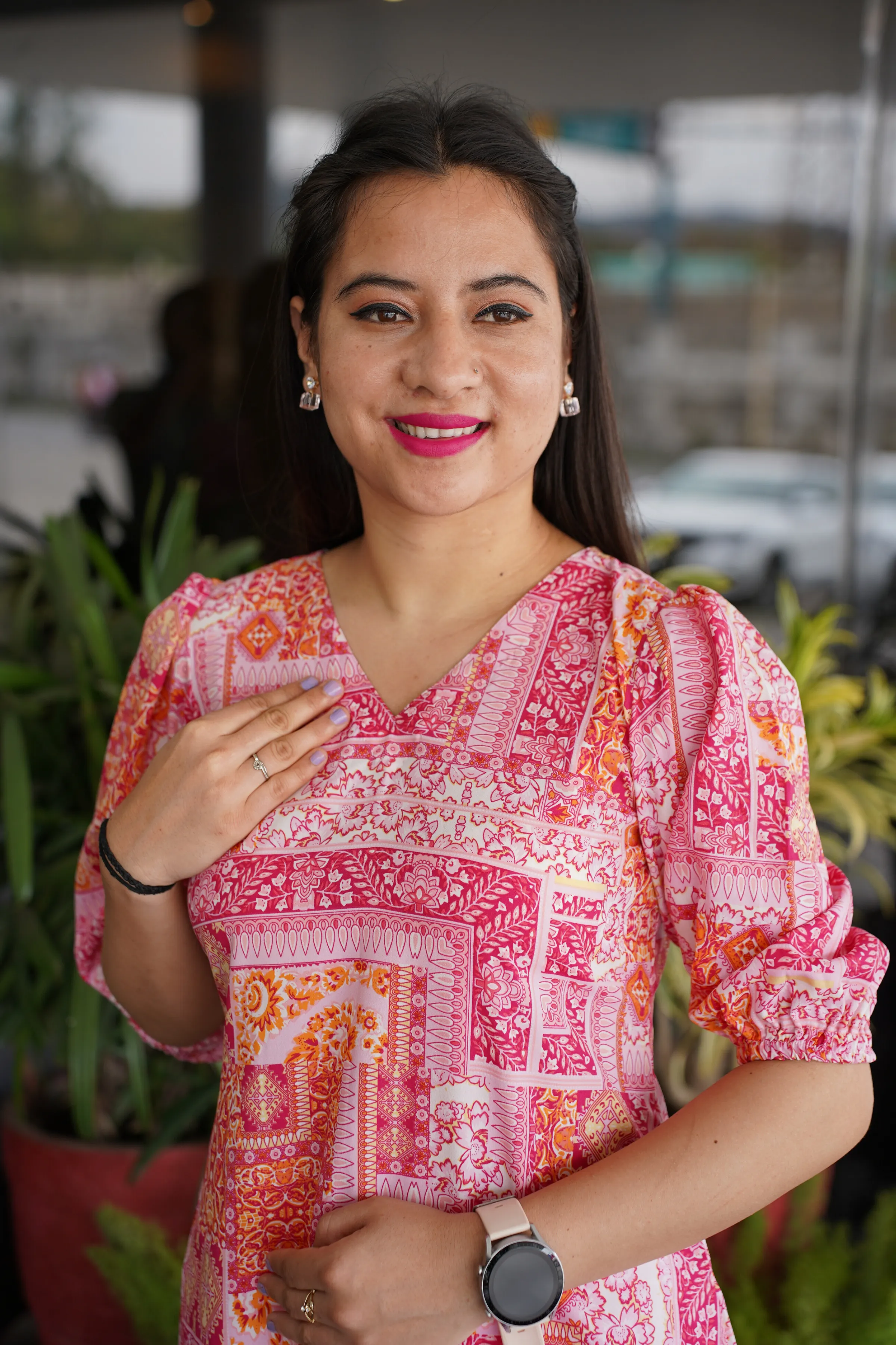 Whimsical Pink Printed Top