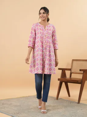 Women Pink Cambric Tunic