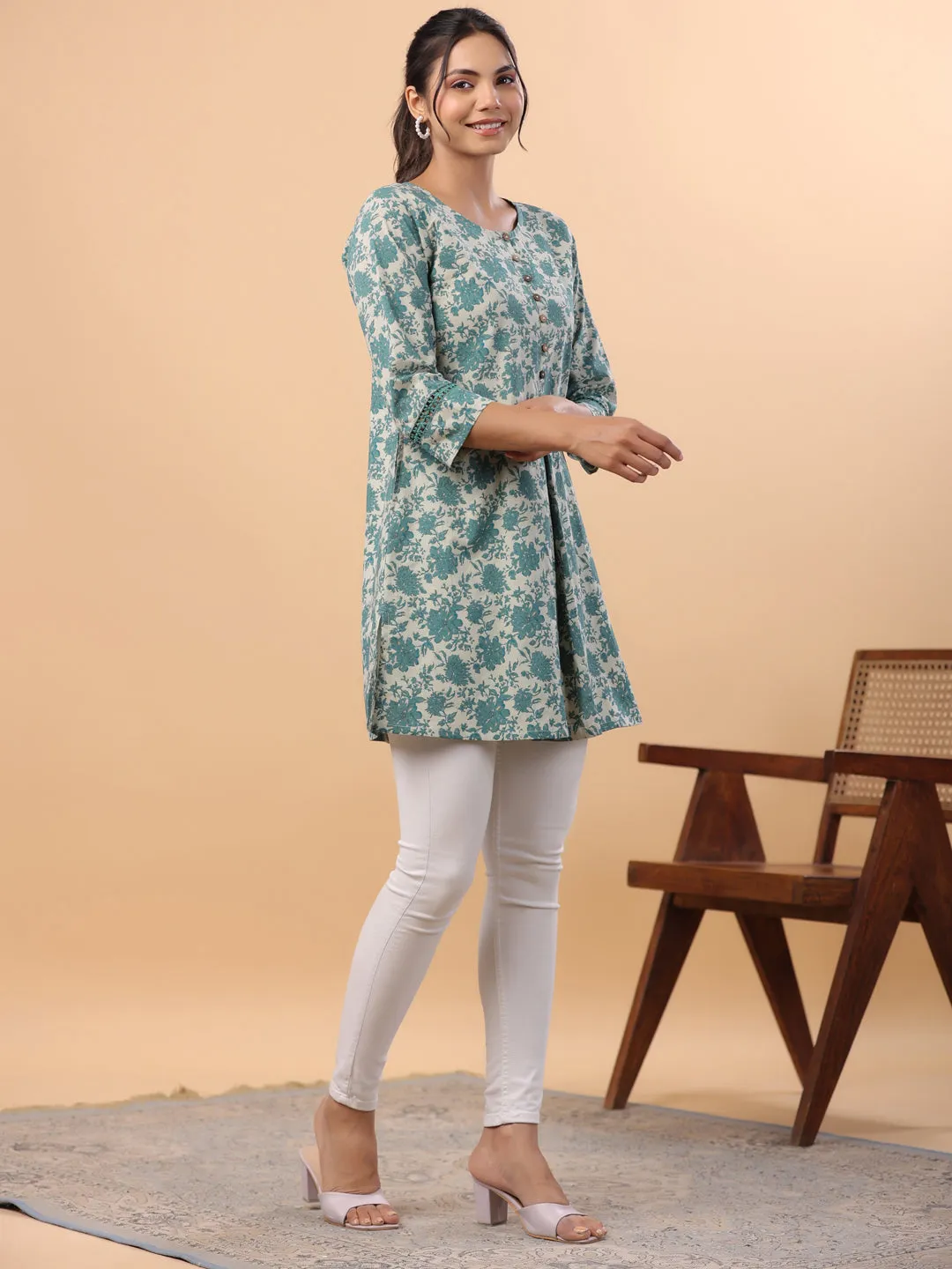 Women Sage Cambric Tunic