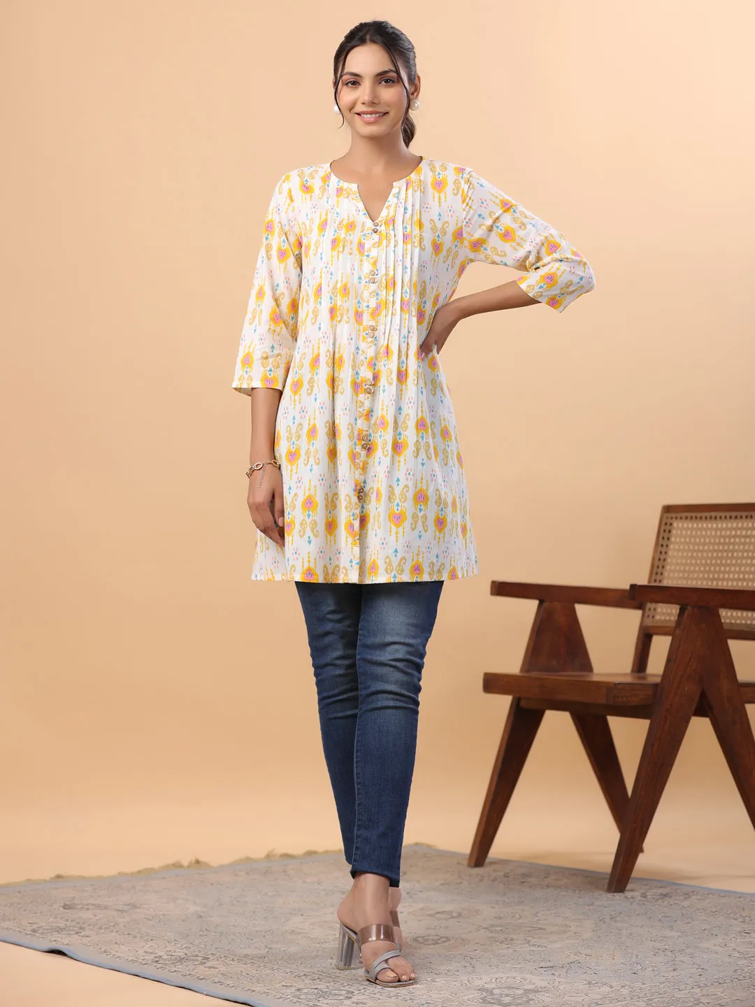 Women White Cambric Tunic