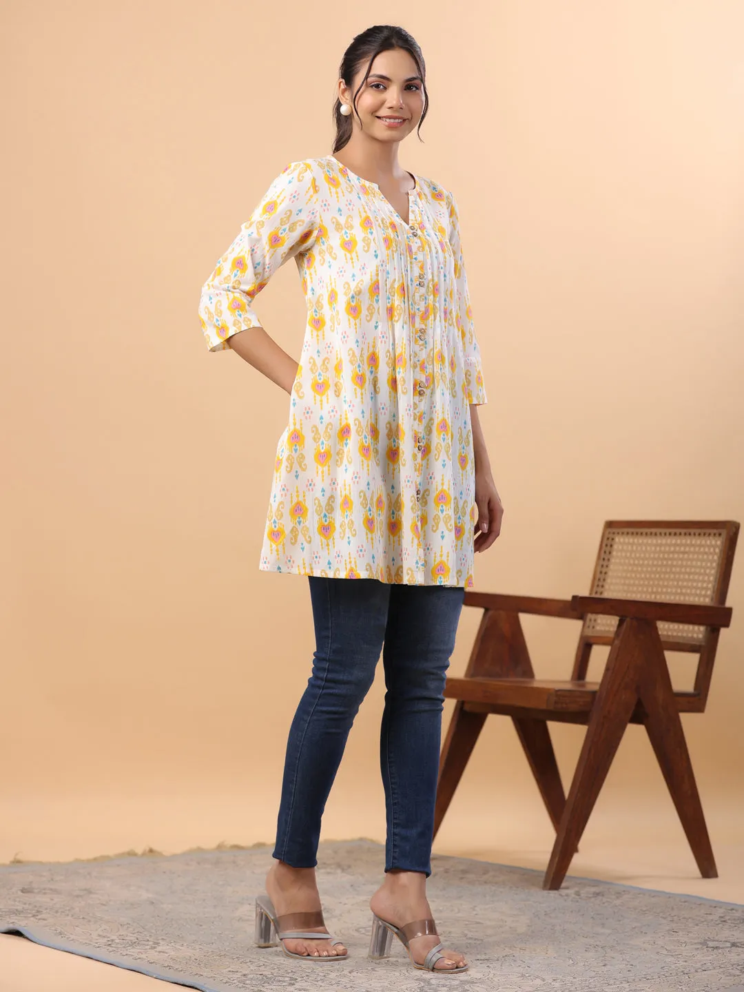 Women White Cambric Tunic