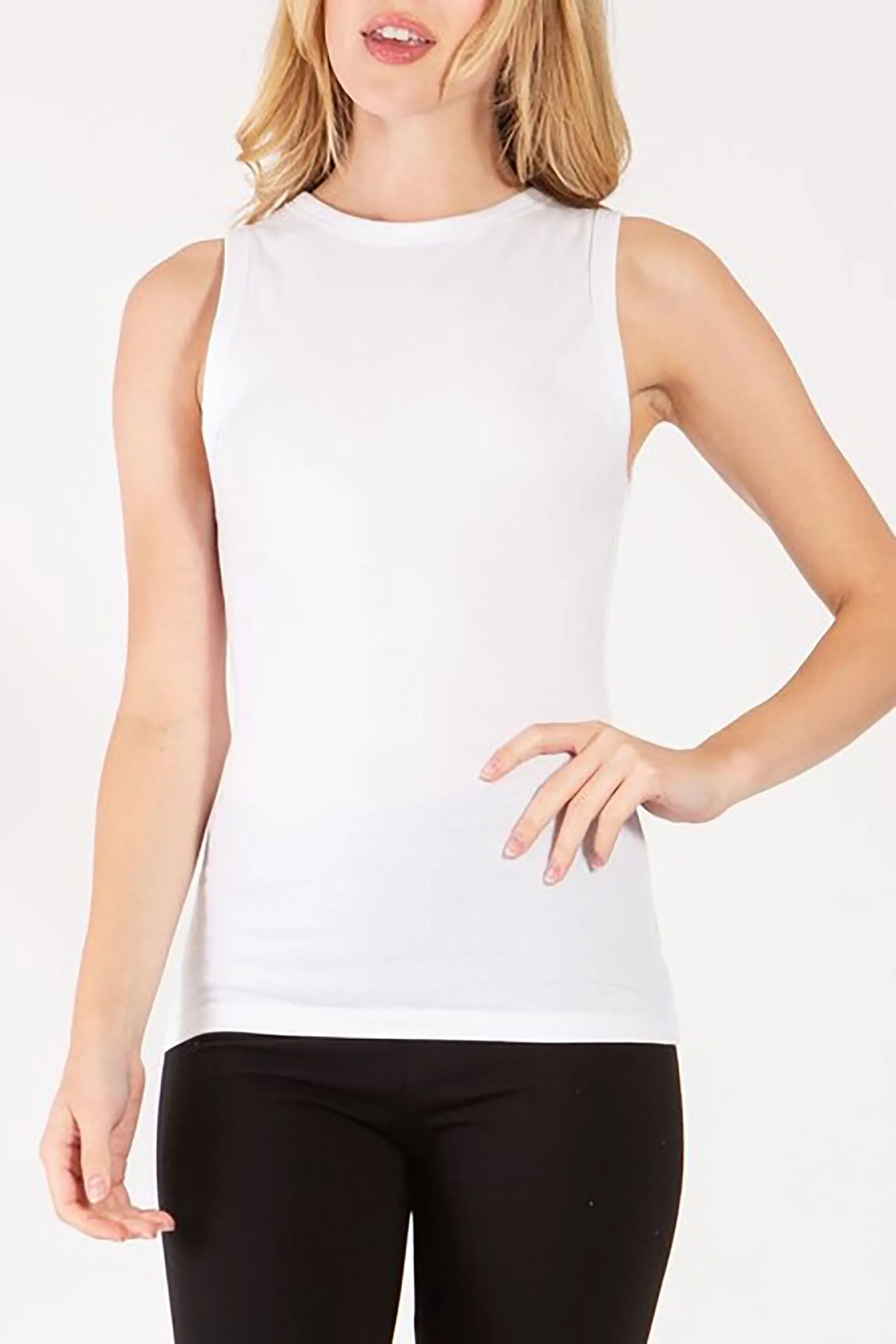 Women's Casual Sleeveless High Neck Tank Top