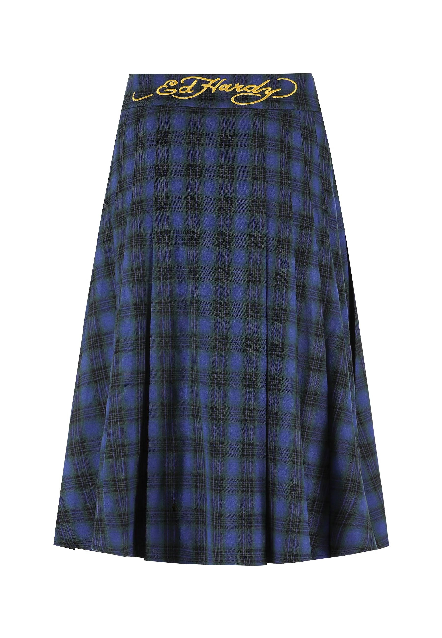 Womens Love Bird Kilt Midi Skirt - Blue