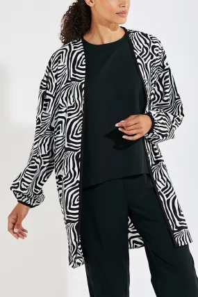 Women's Majorca Wrap | Black/White Mara Abstract Print